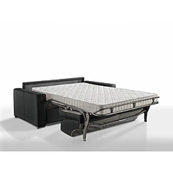 Inside 75 Canapé convertible 2-3 places EXCELLENCE 120 cm sommier lattes matelas MEMORY 18 cm inclus tweed noir