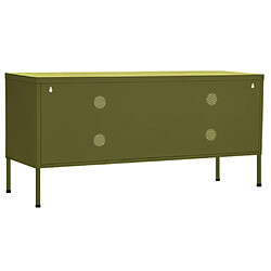 Maison Chic Meuble TV scandinave - Banc TV pour salon Vert olive 105x35x50 cm Acier -MN81056 pas cher