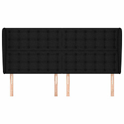 Avis Maison Chic Tête de lit scandinave avec oreilles,meuble de chambre Noir 163x23x118/128 cm Tissu -MN22953