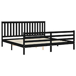 Acheter vidaXL Cadre de lit sans matelas noir 200x200 cm bois massif