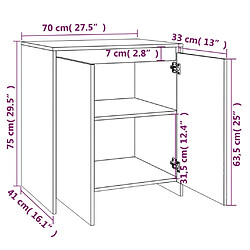 vidaXL Buffet Sonoma gris 70x41x75 cm Bois d'ingénierie pas cher