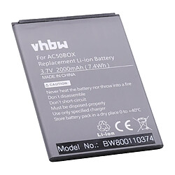 vhbw Li-Ion Batterie 2000mAh (3.7V) pour téléphone, smartphone Archmobile Velocity comme AC50BNE, AC50BNE 1ICP5/56/78 