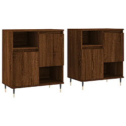 Maison Chic Ensemble de 2 Buffets,commode,console pour rangement chêne marron bois d'ingénierie -MN62660