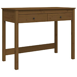 Maison Chic Bureau solide,Table de travail,Bureau d'ordinateur avec tiroirs Marron miel 100x50x78 cm Bois massif de pin -GKD97754