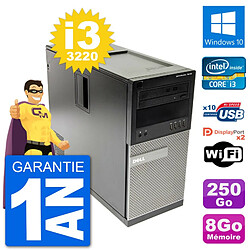 PC Tour Dell 7010 Intel Core i3-3220 RAM 8Go Disque Dur 250Go Windows 10 Wifi - Occasion