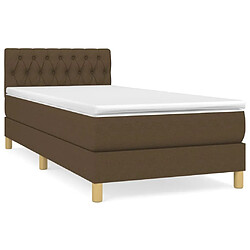 Maison Chic Structures de lit + matelas,Lit à sommier tapissier avec matelas Marron foncé 90x190 cm -MN57190