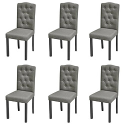 Maison Chic Lot de 6 Chaises à manger,Chaise pour cuisine gris tissu -MN27567