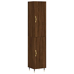 vidaXL Buffet haut Chêne marron 34,5x34x180 cm Bois d'ingénierie