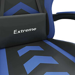 vidaXL Chaise de jeu pivotante Noir et bleu Similicuir pas cher