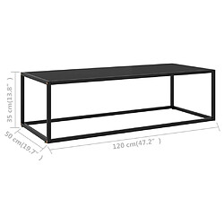 vidaXL Table basse Noir avec verre noir 120x50x35 cm pas cher