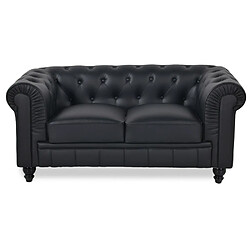 Canapé Chesterfield 2 Places Regency Noir