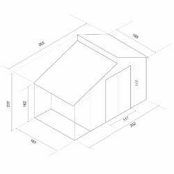 Avis Abri de Jardin en Métal Gardiun Marlow avec Porche Latéral 6,85 m² 193x355x237 cm Ext. Acier Galvanisé Gris