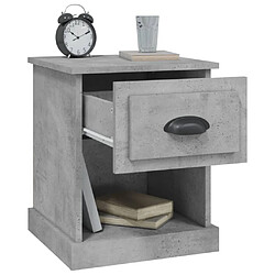 Maison Chic Table de chevet,Table de nuit,Table d'appoint pour salon gris béton 39x39x47,5 cm bois d'ingénierie -MN22166 pas cher