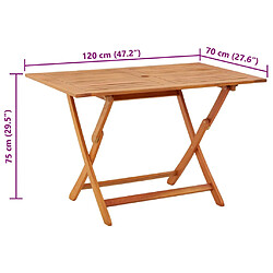 Acheter vidaXL Table pliable de jardin 120x70x75 cm bois d'eucalyptus solide