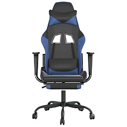 Avis Maison Chic Chaise de jeu, Chaise gaming avec repose-pied, Fauteuil gamer,Chaise de Bureau Noir et bleu Similicuir -GKD87552