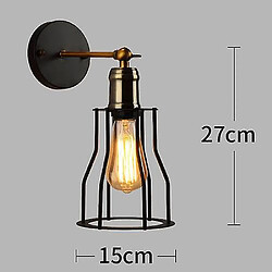 Universal Loft américain fer noir abat-jour applique raisin cage originale garde lampe grenier luminaire luminaire moderne éclairage intérieur applique (type B) 