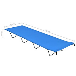 vidaXL Lit de camping 180x60x19 cm Tissu Oxford et acier Bleu pas cher