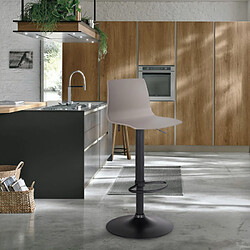 Tabouret bar de cuisine design noir mat réglable en hauteur Grand Soleil Imola Matt, Couleur: Beige Juta