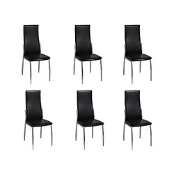 vidaXL Chaises à manger lot de 6 noir similicuir