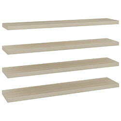 vidaXL Étagères murales flottantes 4 pcs chêne 120x23,5x3,8 cm MDF