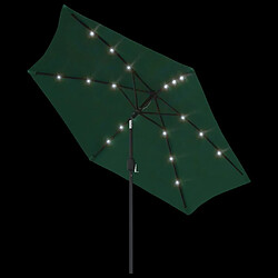 Avis vidaXL Parasol de jardin en porte-à-faux avec LED 3 m vert