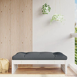 vidaXL Repose-pied de jardin 120x80 cm blanc bois de pin massif 