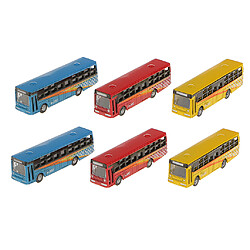 Modèle Bus,Maquettes,Diecast,Model Car,Echelle N Modèle,Train Disposition,Chemin de fer Paysage,Mini Bus 6pcs Maquettes Autobus Chemin de Fer Paysage Colléction Jouet D'enfant Miniature Véhicule