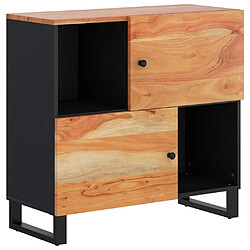 Maison Chic Buffet commode,console avec 2 portes pour rangement 80x33x75 cm bois massif d'acacia -MN93931