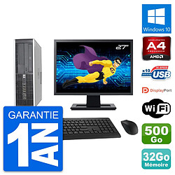 PC HP 6305 Pro SFF Ecran 27" AMD A4-5300B RAM 32Go Disque 500Go Windows 10 Wifi · Occasion 