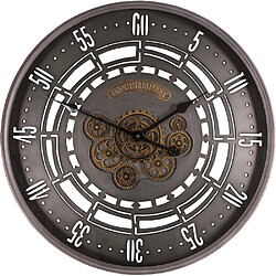 Antic Line Creations Pendule ronde industrielle en fer Entrepot 60cm.