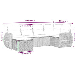 Avis vidaXL Salon de jardin avec coussins 6pcs mélange beige résine tressée