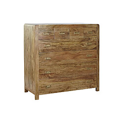 Pegane Commode en bois Acacia avec 8 tiroirs - Largeur 110 x Hauteur 108 x Profondeur 45 cm