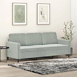 vidaXL Canapé à 3 places Gris clair 180 cm Velours 