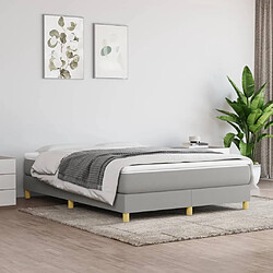 vidaXL Sommier à lattes de lit avec matelas Gris clair 140x190cm Tissu