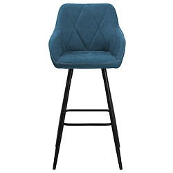 Acheter Beliani Tabouret de bar Set de 2 Tissu Bleu azur DARIEN