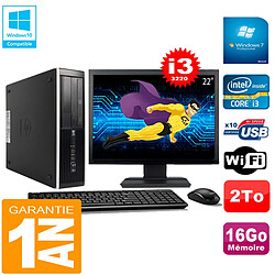 PC HP Compaq Pro 6300 SFF I3-3220 16Go 2To Graveur DVD Wifi W7 Ecran 22" · Occasion 