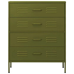 vidaXL Commode Vert olive 80x35x101,5 cm Acier pas cher