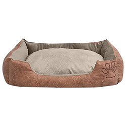 Maison Chic Niche Lit pour chien | Panier couchage pour chiens avec coussin Cuir artificiel PU Taille XL Beige -GKD15028