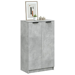 vidaXL Armoire à chaussures Gris béton 59x35x100 cm Bois d'ingénierie