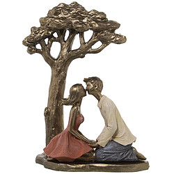 Figurine Décorative Alexandra House Living Plastique Arbre Doré Couple 17 x 27 x 34 cm 