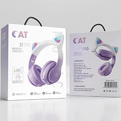 Acheter General Casque de jeu pour casque d'oreille de chat Son surround, réduction intelligente du bruit, micro intégré, micro antibruit rétractable, son stéréo, couvre-visage à faire soi-même.(Violet)