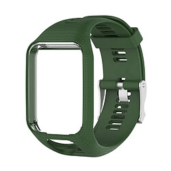 Wewoo Bracelet pour montre connectée Dragonne Sport en silicone la série Tomtom Runner 2/3 vert armée