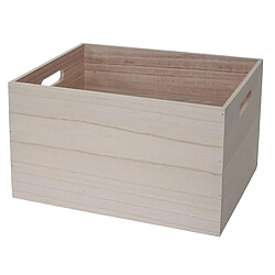 Decoshop26 Boîte de rangement caisse coffre en bois 40x30x24cm marron naturel 04_0001361