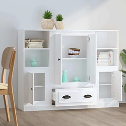 Avis Maison Chic Ensemble de 3 Buffets,commode,console pour rangement blanc bois d'ingénierie -MN55068