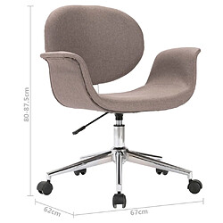 vidaXL Chaise pivotante à manger taupe tissu pas cher