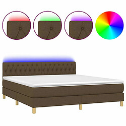 Sommier à lattes,Cadre à lattes de lit pour Adulte matelas et LED Marron foncé 180x200cm -MN25943