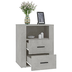 Acheter vidaXL Table de chevet Gris béton 50x36x60 cm Bois d'ingénierie