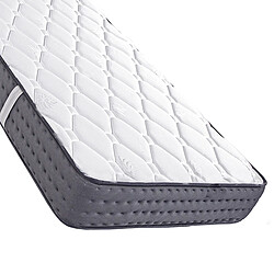 Visiodirect Matelas réversible LUNA en mousse 3D face été/ hiver, mémoire de forme, indépendance du couchage - 90 X 190 X 20 cm