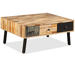 vidaXL Table basse Teck de récupération massif 90x65x40 cm