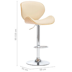 vidaXL Tabouret de bar Crème Similicuir pas cher